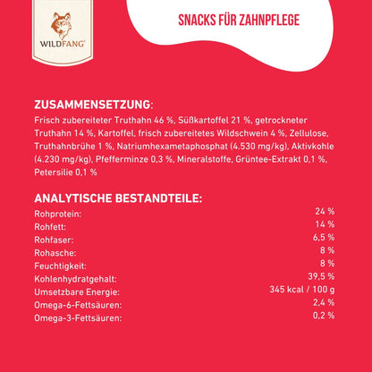 Zahnpflege Snacks - getreidefrei-Hundefutter-Wildfang-
