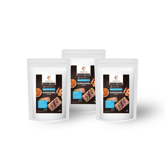 Beruhigende Snacks für Hunde mit Ente & Huhn - getreidefrei - 3er Set-Hundefutter-Wildfang-
