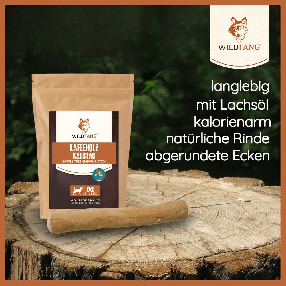 Kaffeeholz Kaustab mit Lachsöl - 3er Set-Hundespielzeug-Wildfang-