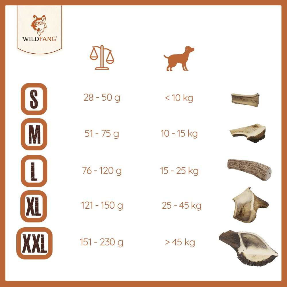 Rothirsch Kaugeweih - halbe Kaustange - 3er Set-Hundespielzeug-Wildfang-