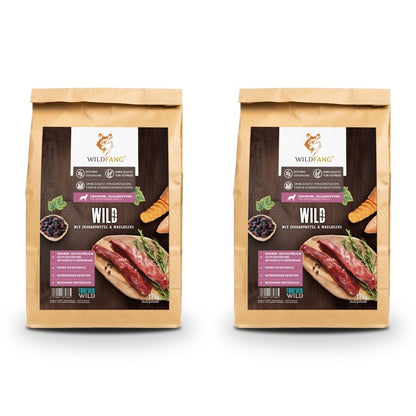 Adult Trockenfutter Sparpack 2 x 2 kg mit Wild - getreidefrei-Hundespielzeug-Wildfang-