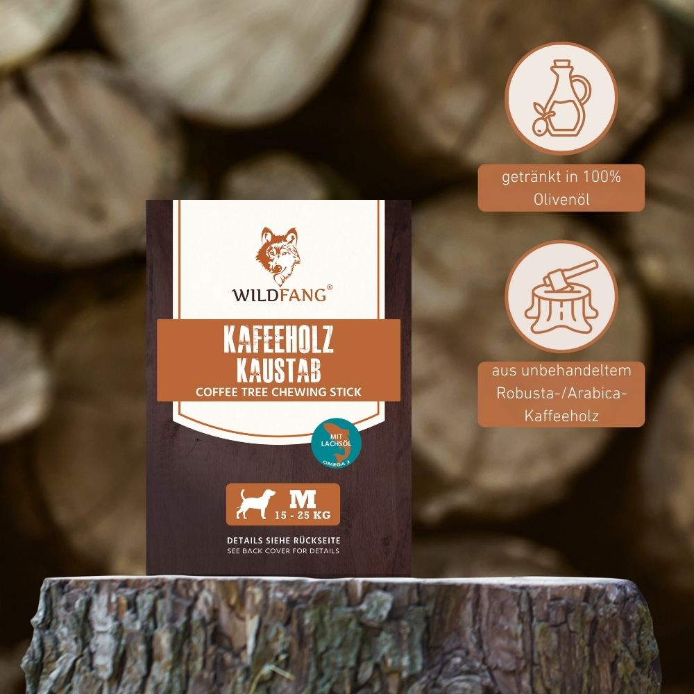 Kaffeeholz Kaustab mit Lachsöl - 3er Set-Hundespielzeug-Wildfang-