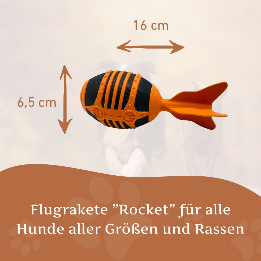 Kauspielzeug Flugrakete "Rocket" - 100% Naturkautschuk-Hundespielzeug-Wildfang-