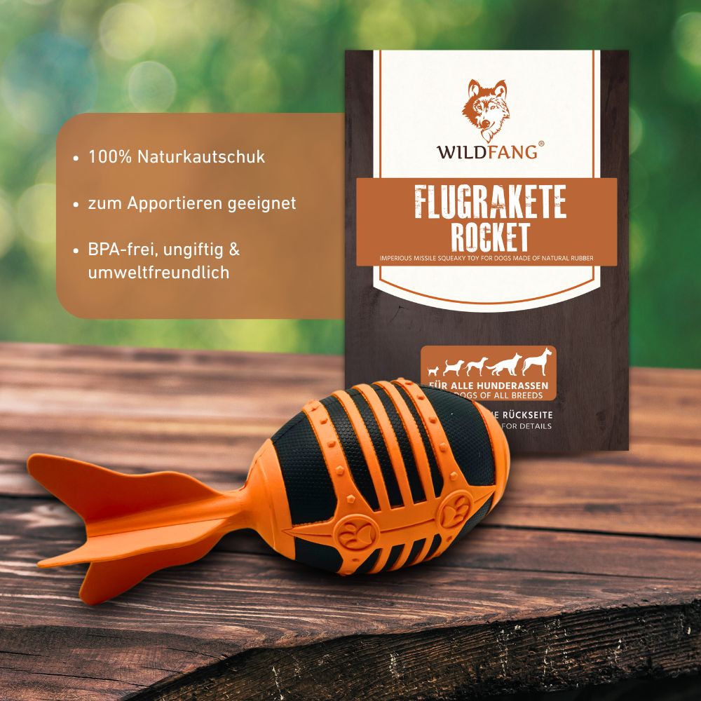 Kauspielzeug Flugrakete "Rocket" - 100% Naturkautschuk-Hundespielzeug-Wildfang-