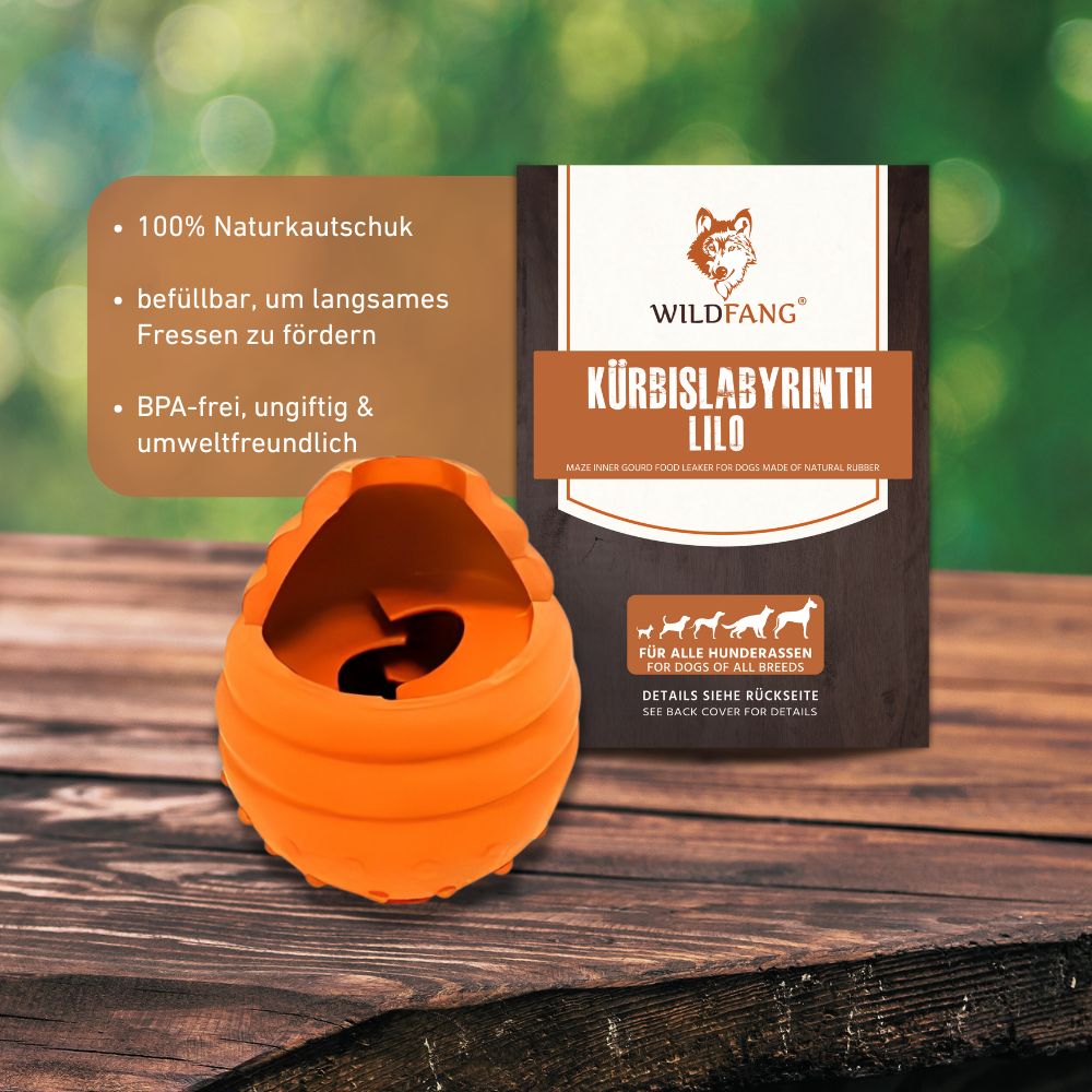 Kauspielzeug Kürbislabyrinth "Lilo" - 100% Naturkautschuk-Hundespielzeug-Wildfang-