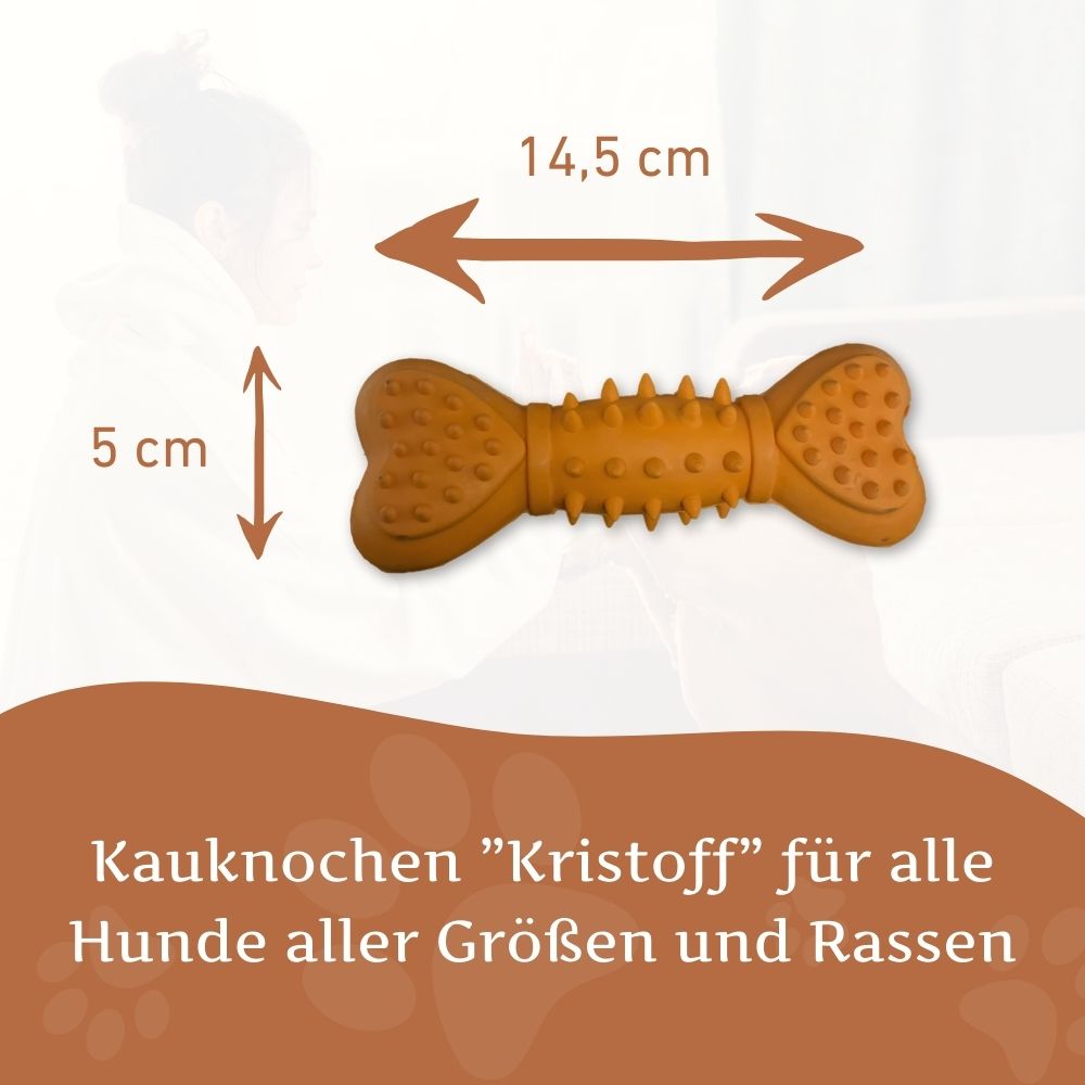 Kauspielzeug Quietschknochen "Kristoff" - 100% Naturkautschuk-Hundespielzeug-Wildfang-