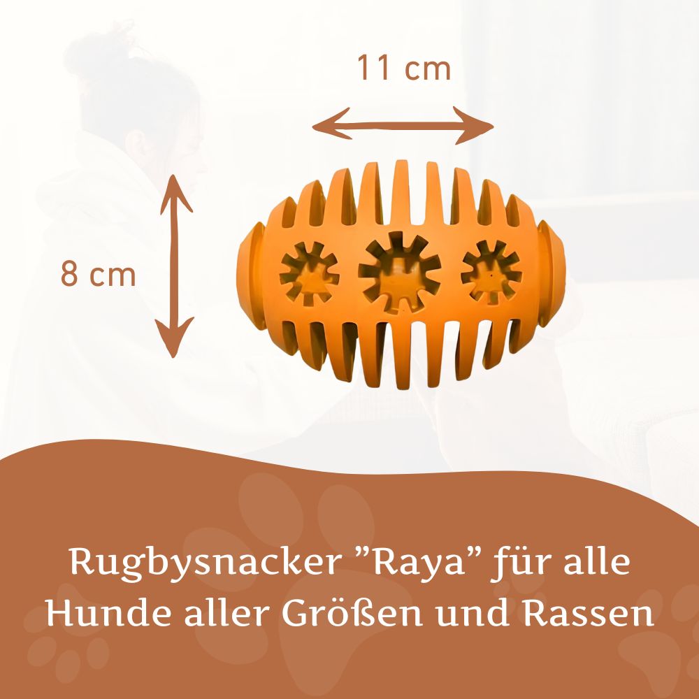 Kauspielzeug Rugbysnacker "Raya" - 100% Naturkautschuk-Hundespielzeug-Wildfang-