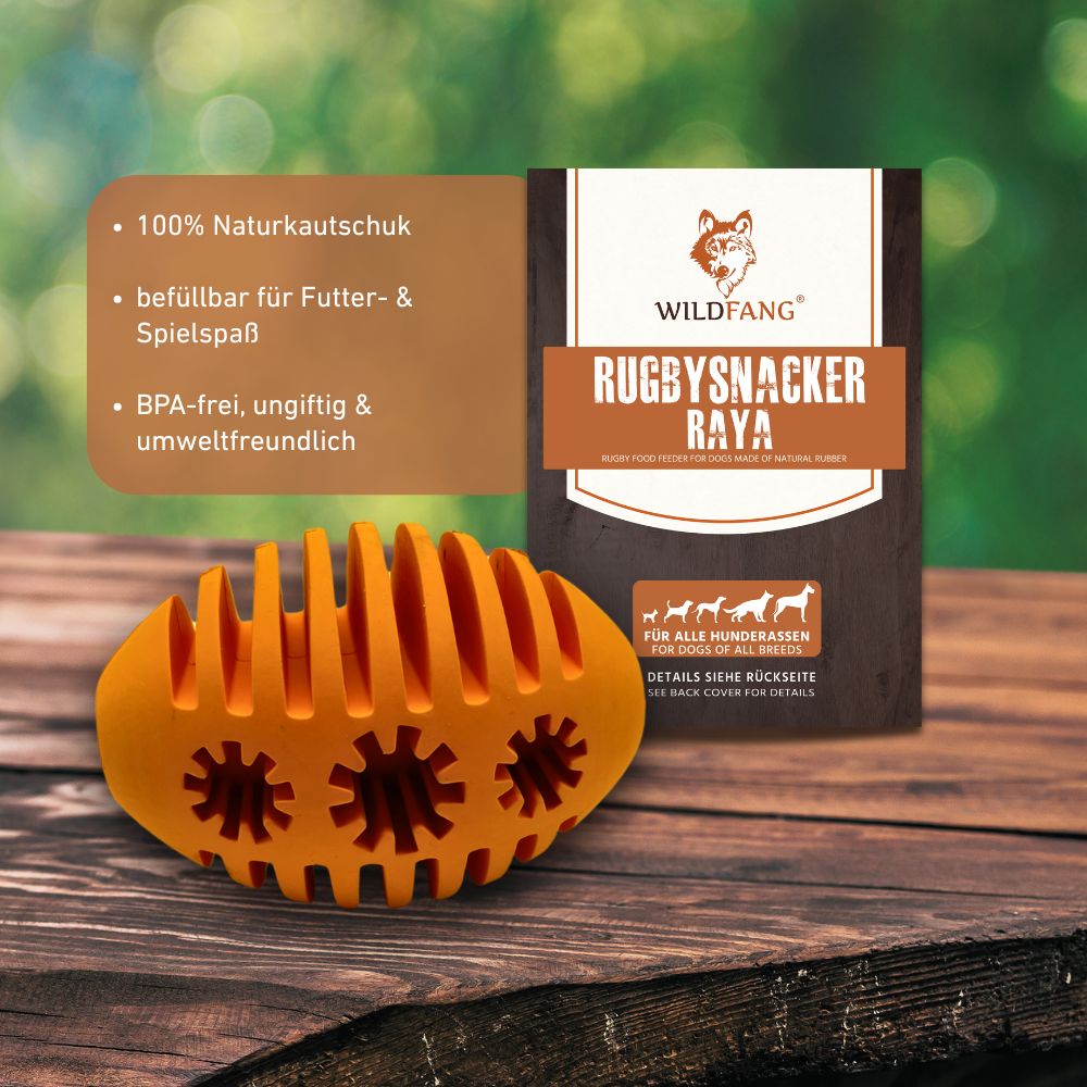 Kauspielzeug Rugbysnacker "Raya" - 100% Naturkautschuk-Hundespielzeug-Wildfang-