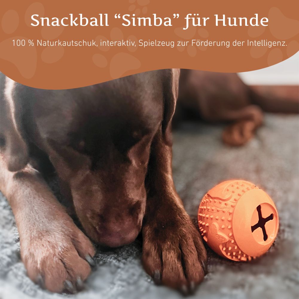 Kauspielzeug Snackball "Simba" - 100% Naturkautschuk-Hundespielzeug-Wildfang-