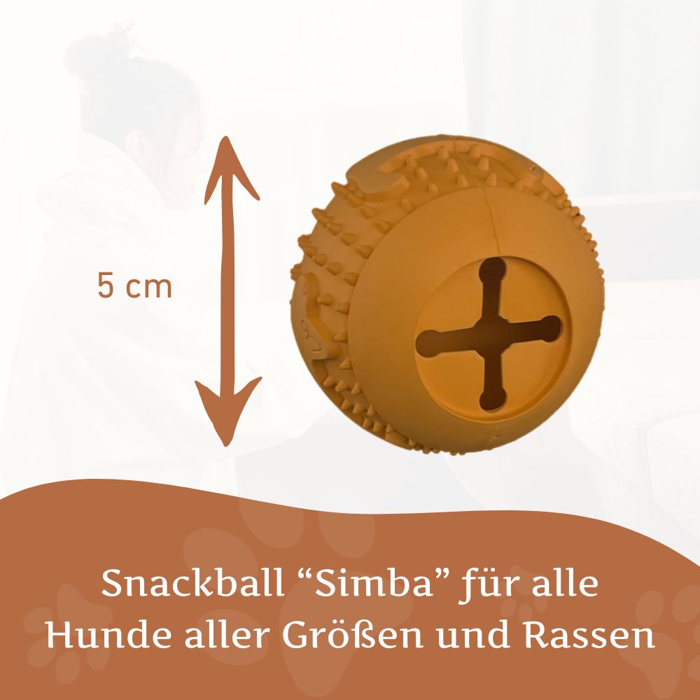 Kauspielzeug Snackball "Simba" - 100% Naturkautschuk-Hundespielzeug-Wildfang-