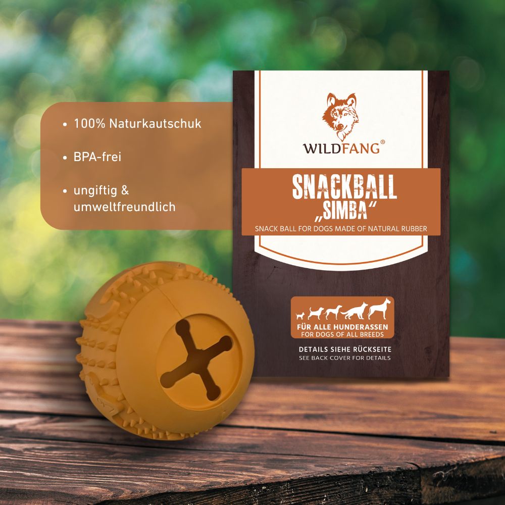 Kauspielzeug Snackball "Simba" - 100% Naturkautschuk-Hundespielzeug-Wildfang-