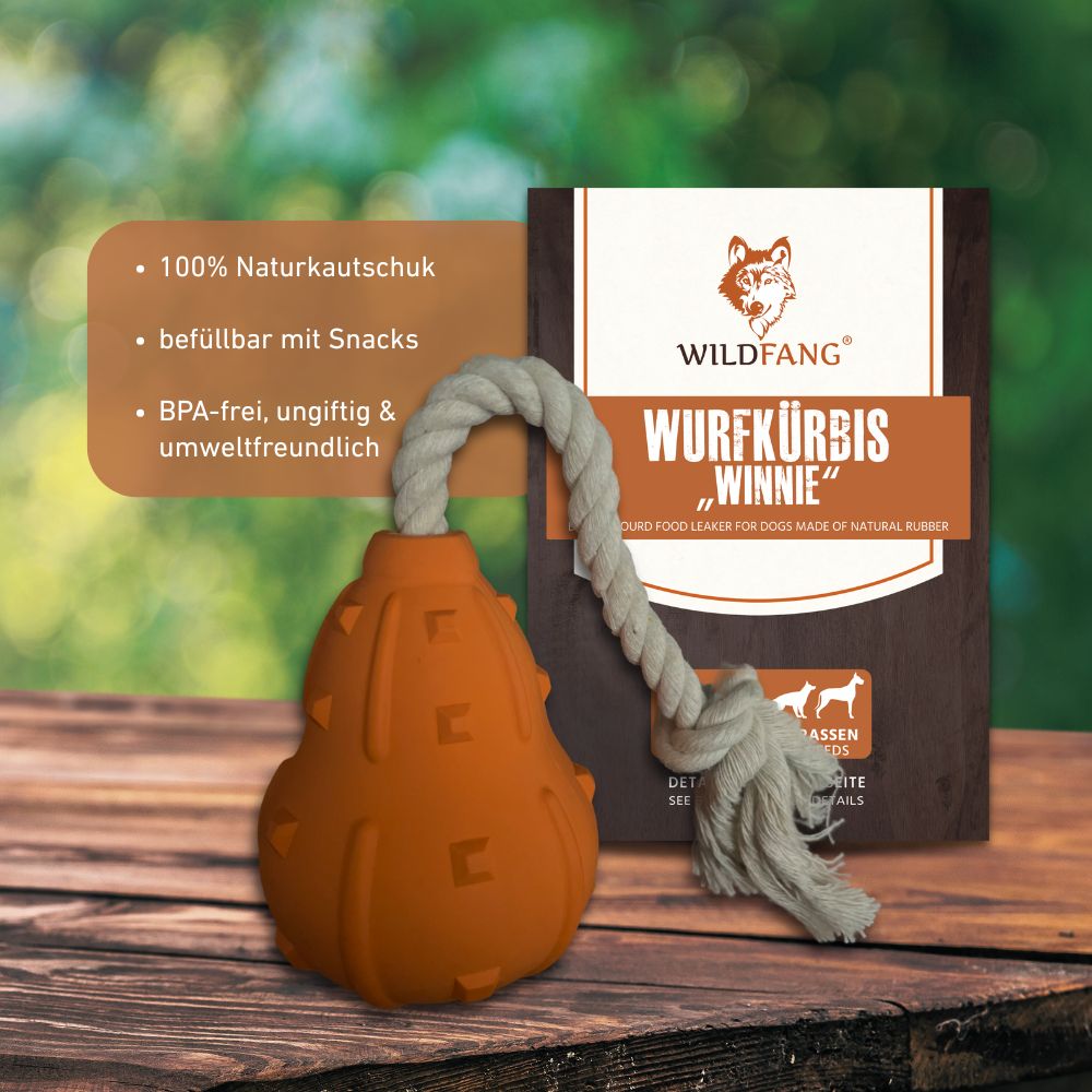 Kauspielzeug Wurfkürbis "Winnie" - 100% Naturkautschuk-Hundespielzeug-Wildfang-