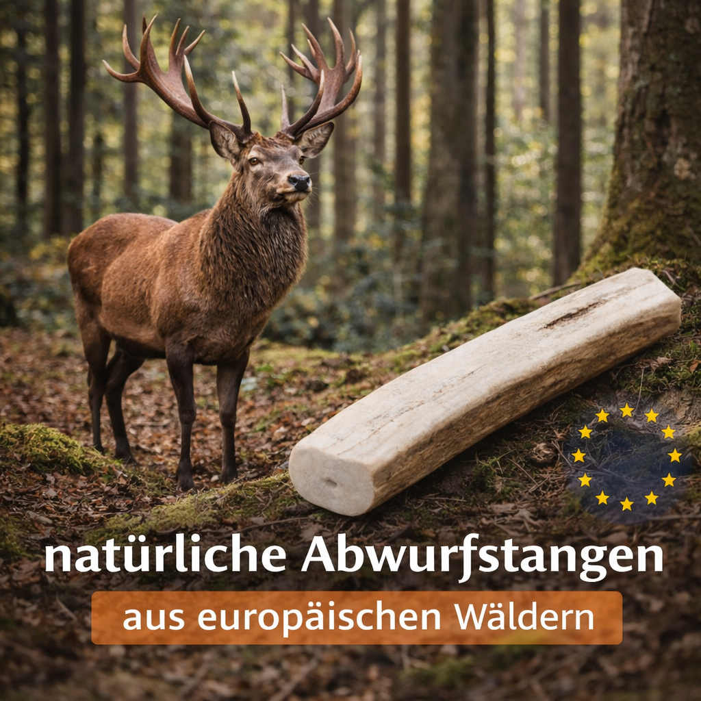 Rothirsch Kaugeweih - halbe Kaustange - 3er Set-Hundespielzeug-Wildfang-