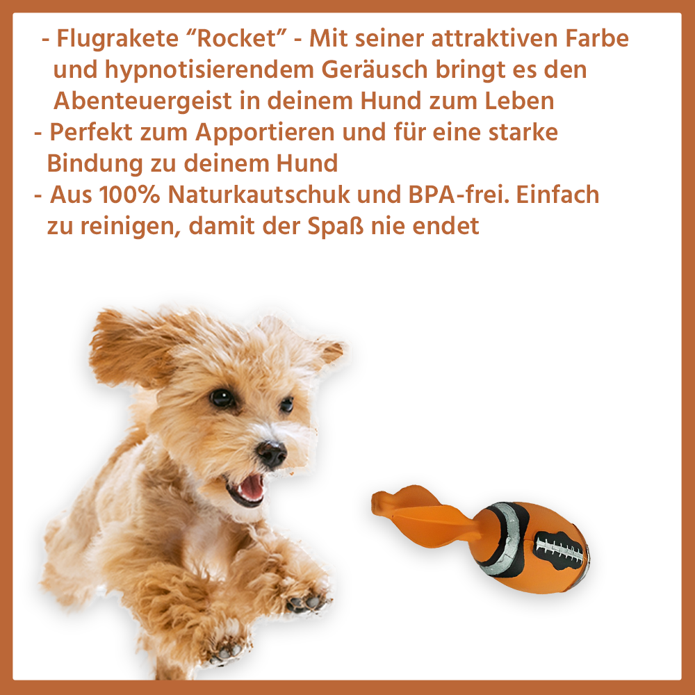 Kauspielzeug Flugrakete "Rocket" - 100% Naturkautschuk-Hundespielzeug-Wildfang-