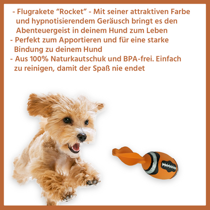 Kauspielzeug Flugrakete "Rocket" - 100% Naturkautschuk-Hundespielzeug-Wildfang-
