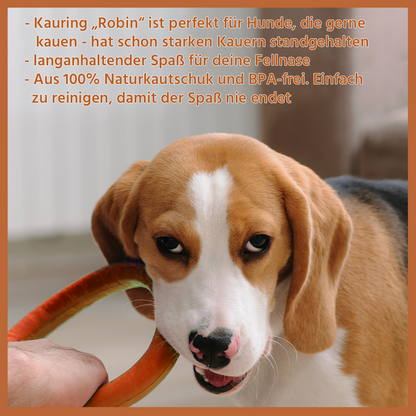 Kauspielzeug Kauring "Robin" - 100% Naturkautschuk-Hundespielzeug-Wildfang-