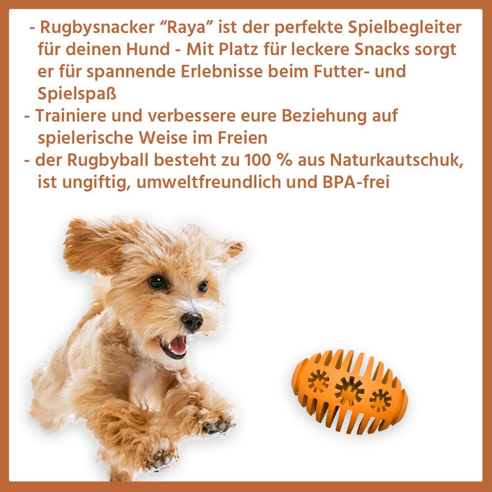 Kauspielzeug Rugbysnacker "Raya" - 100% Naturkautschuk-Hundespielzeug-Wildfang-