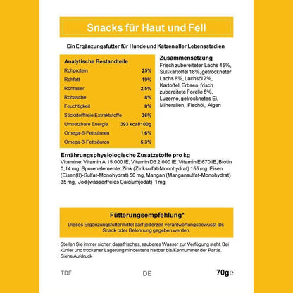 Snacks für Haut und Fell - getreidefrei - 3er Set-Hundefutter-Wildfang-