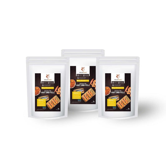 Snacks für Haut und Fell - getreidefrei - 3er Set-Hundefutter-Wildfang-