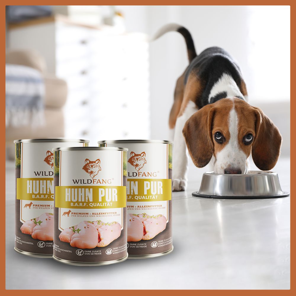 Nassfutter Huhn pur - BARF Qualität - 6er Set-Hundefutter-Wildfang-