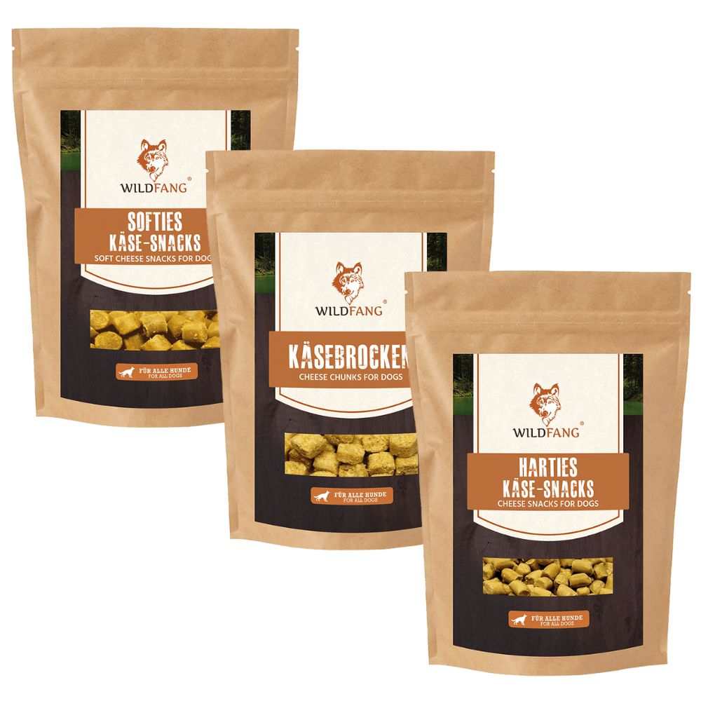 Käse Snacks Mix - Käse-Popcorn, Softies & Brocken - getreidefrei-Hundefutter-Wildfang-