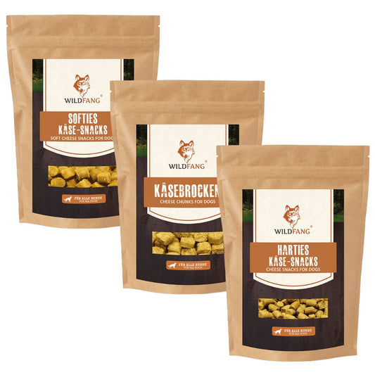 Käse Snacks Mix - Käse-Popcorn, Softies & Brocken - getreidefrei-Hundefutter-Wildfang-