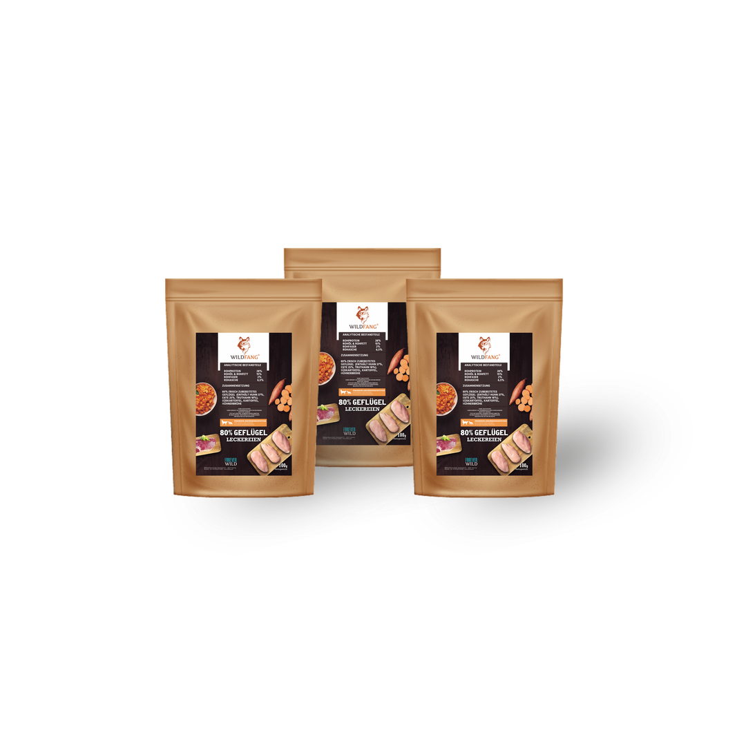 Snacks mit 80% Geflügel - getreidefrei-Hundefutter-Wildfang-