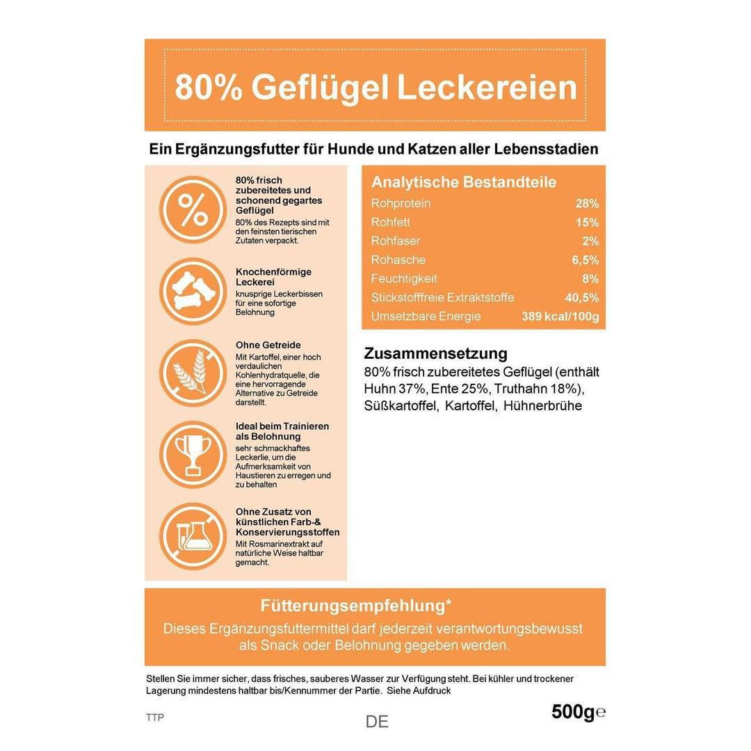 Snacks mit 80% Geflügel - getreidefrei-Leckerbissen für Hunde-Wildfang-