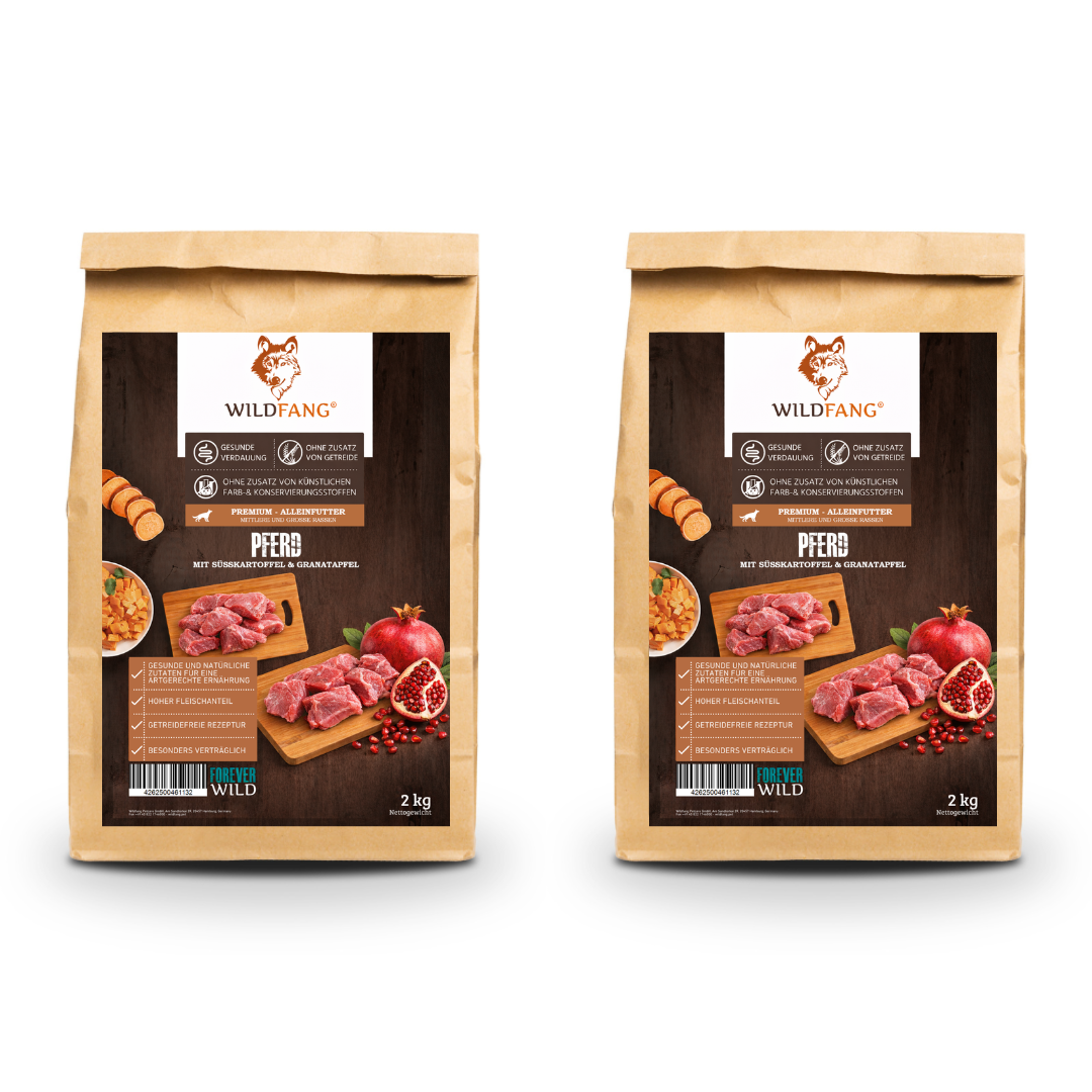 Adult Trockenfutter mit Pferd - getreidefrei-Hundefutter-Wildfang Petcare GmbH-2 x 2 kg-
