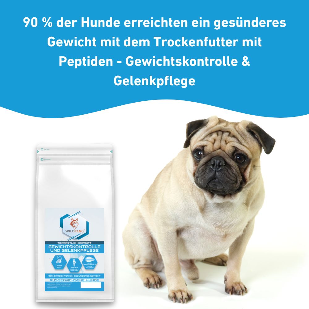 VetLine Trockenfutter mit Peptiden für Hunde - Gewichtskontrolle und Gelenkpflege - 2 x 1,5 kg-Hundefutter-Wildfang Petcare GmbH-
