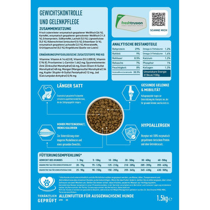 VetLine Trockenfutter mit Peptiden für Hunde - Gewichtskontrolle und Gelenkpflege - 2 x 1,5 kg-Hundefutter-Wildfang Petcare GmbH-