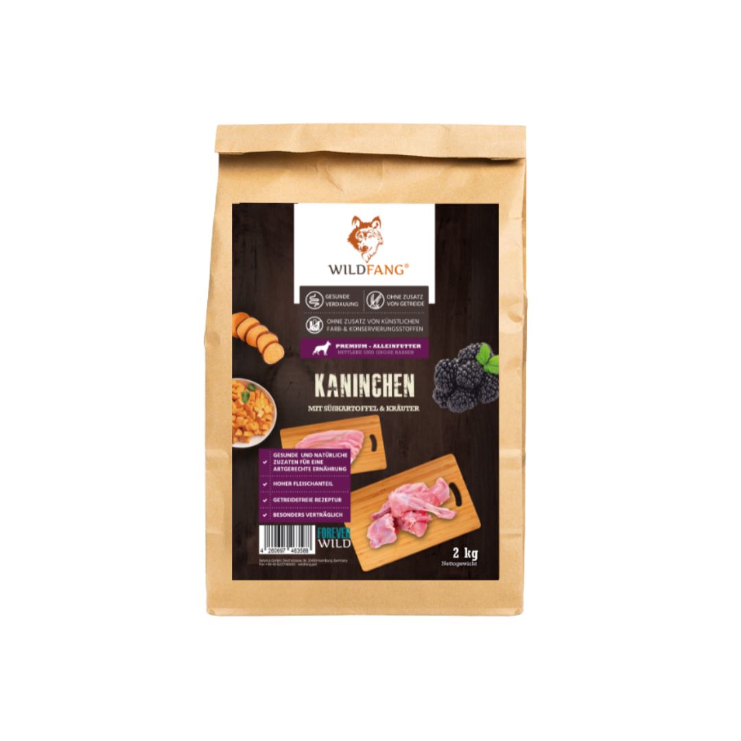 Adult Trockenfutter mit Kaninchen - getreidefrei-Hundefutter-Wildfang.pet-